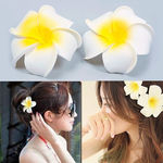 2 Pcs Havaiana Foam Flower Nupcial Do Casamento Cabelo Partido Clipe Branco Plumeria Decor