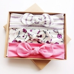 3 Pcs Infant Baby Girl Adorável bowknot Headband Acessórios de cabelo Headwear com caixa de presente