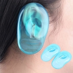 2 Pcs Limpar Silicone Ear Cover Home Salon Protetores De Tintura De Cabelo Azul
