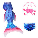 3PCS menina sereia Cauda Swimsuit Set Mermaid Holiday Beach Outfits presente peito saia do envoltório Briefs