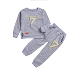 2pcs Meninos de algodão manga comprida Número 7 Esporte Conjuntos Tops Sets Vestuário Calças Gostar