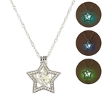3 PCS Fashion Five-Pointed Star Necklace Angel Diamond Night Light Necklace Women Clavicle Accessory