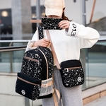3pcs Mulheres Moda Bag Estrela Mochila + Shoulder Bag + Pacote de cart?o