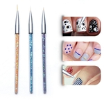 3 Pcs Nail Art Canetas Desenho De Linhas Pintura Magro Escova Caneta DIY Manicure Tool Set