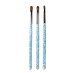 3pcs Nail Art Pen Set Escova Manicure Ferramenta Redonda Desenho Cabeça de Pintura Fototerapia Pena azul