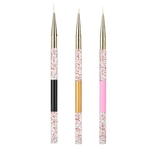 3pcs Nail Art UV Gel Liner Brush Colorful Bead Handle Manicure Painting Pen