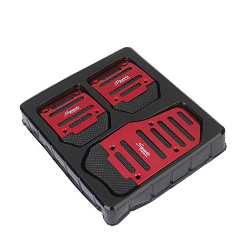 3pcs Non-slip Corrida Manual Carro Caminhão Pedais Pad Cover Set Red