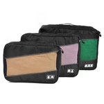 3 Pcs Nylon Unisex Packing Cubos Roupa bagagem Travel Bag Organizadores