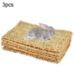 3Pcs Pet Hamster Coelho Grama Bed Mat Pad Nest Gaiola Almofada Decor Chew Play Toy