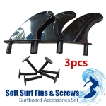 3pcs plástico macio barbatanas de surf prancha dorsal parafusos parafusos acessórios definidos