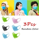 3pcs PM2.5 Kid respirador anti-neblina Máscara respirável lavável PU Sponge Dustproof cor aleatória