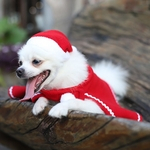 2Pcs / Set Cão do Natal Cloak Cabo + Hat Para Cães de filhote de cachorro do cão do feriado Decoração