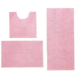 2pcs / set Chenille anti-derrapante Água absorvente antiderrapante Mat banheiro Sala (rosa)