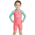 2 Pcs / set crianças meninas Diving Suit desenhos animados Impressão UPF50 + Proteção Wetsuit