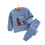 2pcs / set de Crianças Pijamas Plush espessamento manga comprida calças de algodão Wear Início Boy Girl Loungewear