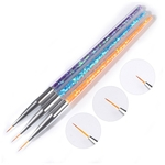 3 Pcs / set Glitter Handle Pintura Nail Art ponto caneta Desenho Pintura Carving Pen Gel UV Polish Ferramenta de Manicure Gostar