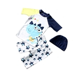 3pcs / set menino terno bonito Swimming Sunscreen Terno Tops + Shorts + Hat