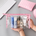 3pcs / set Mulheres Viagem Cosmetic Bag Zipper Transparente Make Up Bag Wash Kit Bag