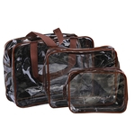 3Pcs / Set multifunções saco transparente Travel Set Maquiagem Cosméticos de Higiene Pessoal Limpar Wash Bag Bolsa de armazenamento