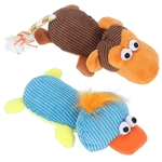 2PCS / Set Pet Dog Squeak Chew Toy macio Plush Pato macaco de som Brinquedos