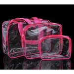 3pcs / set sacos de armazenamento transparentes para higiene maquiagem cosméticos Organize