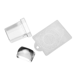 2Pcs / Set Stamp Transparente Nail Art Limpar Jelly Silicone Stamper + raspador
