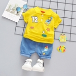 2pcs / set Suit Baby Boy T-shirt Verão + Shorts foguete de manga curta para o 0 - 3 Anos Velho