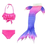 3pcs / Swimsuit Cauda Set Crianças Meninas Bikini Mermaid Swimsuit