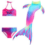 3pcs / Swimsuit Cauda Set Crianças Meninas Bikini Mermaid