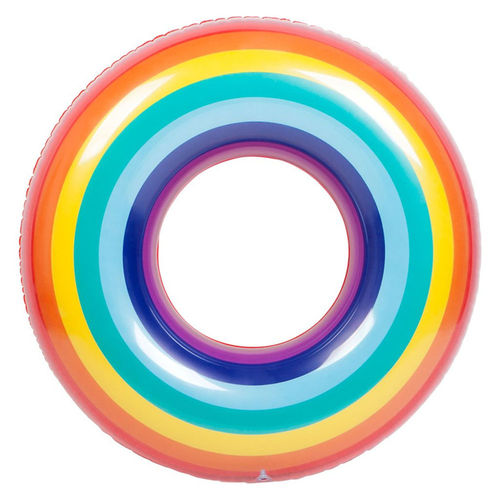 2pcs Thicker do arco-íris da melancia natação Anel para adulto crianças Verão piscina inflável água flutuam Brinquedos