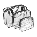 3pcs Transparent Cosmetic Case Clear Plastic Travel Cosmetic Makeup Toiletry Bag