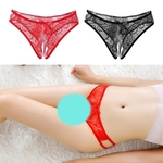 2pcs Womens Sexy Floral Lace Thong Underwear Crotchless Calcinhas Lingerie