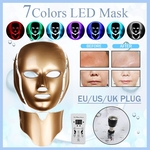 PDT 192 LED 7 Cores Luz Fóton Facial Pescoço Máscara Rejuvenescimento Pele Terapia Facial Rugas Salão de Beleza Ouro EUA Plug AC 110-220 V