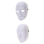 2 Peça Diy Sem Pintura Máscara Branca Em Branco Máscara Facial Masquerade Traje Conjunto