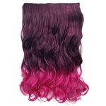 Pedaço de longo feminina peruca Gradiente de cor Fluffy Cabelo Natural Cosplay Acessórios