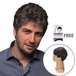 Perucas de cabelo natural dos homens bonitos Mens Short Hair Salon Hairdressing Cosplay Perucas
