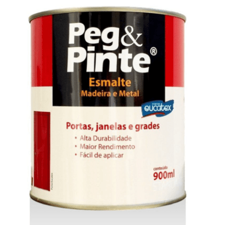 Peg e Pinte Esmalte Eucatex Brilhante 0,9 Litro Branco