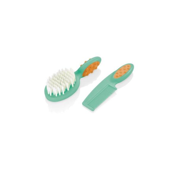 Pente e Escova para Cabelo Soft Touch Verde/Laranja BB156 Multikids Baby