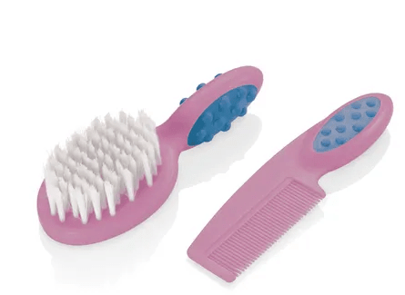 Pente e Escova para Cabelos Soft Touch - Rosa / Roxo - Multikids Baby