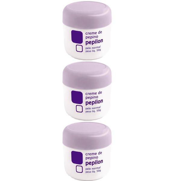 Pepilon Creme Facial de Pepino Pele Normal 50g (Kit C/03)