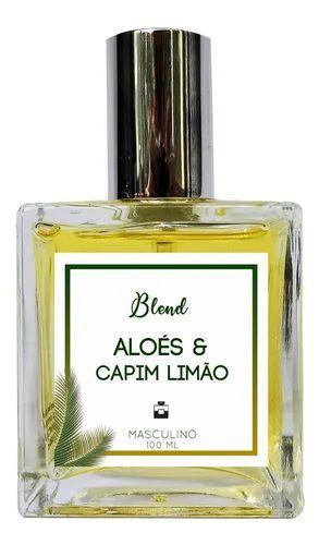 Perfume Aloés & Capim Limão 100ml Masculino - Blend de Óleo Essencial Natural + Perfume de Presente - Essência do Brasil