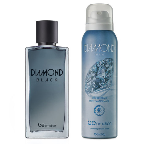 Perfume Diamond Black + Desodorante Antitranspirante Diamond Man Be Emotion - | Combo: Perfume + Desodorante