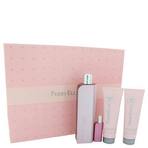 Perfume Feminino 18 Cx. Presente Perry Ellis 100 Ml Eau de Parfum 90 Ml + Gel de Banho 90 Ml Loção Corporal + 7,5 Ml M