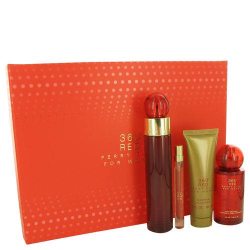 Perfume Feminino 360 Red Cx. Presente Perry Ellis 100 Ml Eau de Parfum + 10 Ml Mini Edp 90 Ml + Gel de Banho + 120 Ml Bo