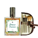 Perfume Feminino Rosa de Marrocos 100ml + Kit de Pincéis para Maquiagem