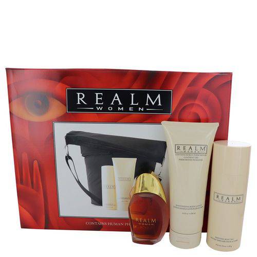 Perfume Feminino Realm Cx. Presente Erox 50 Ml Eau de Toilette 90 Ml Talc + 200 Ml Loção Corporal com Expansível + Mo