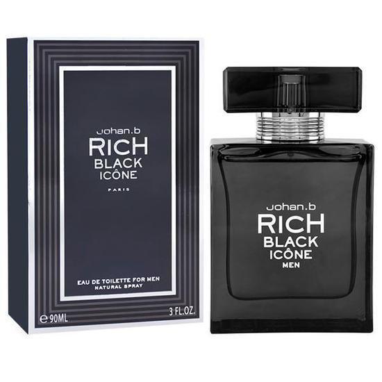 Perfume Johan.b Rich Black Icone Eau de Toilette Masculino 90ML - Johan. B