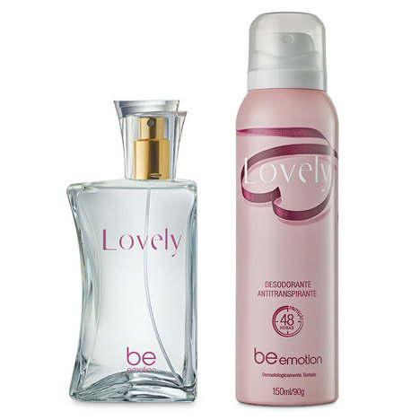 Perfume Lovely + Desodorante Antitranspirante Lovely Be Emotion - Lovely - para Elas + Desodorante Antitranspirante Lovely Be Emotion