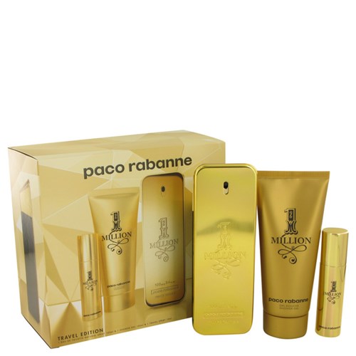 Perfume Masculino 1 Million Cx. Presente Paco Rabanne 100 Ml Eau de Toilette + 10 Ml Mini Edt 100 Ml + Gel de Banho
