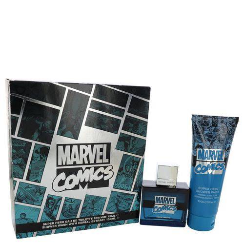Perfume Masculino Comics Super Hero Cx. Presente Marvel 75 Ml Eau de Toilette + 150 Ml + Gel de Banho